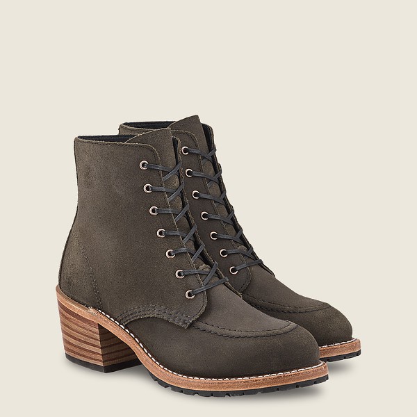 Red Wing Womens Clara - Heeled Acampo Leather - Heritage Boots Dark Grey - 4281GXPYC